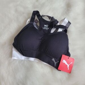 Puma Sport Bra Set Of 3 Black White Gray Size XS